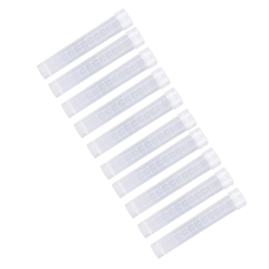 10 ks 10ml plastové zmrazené zkumavky s lahvičkou a šroubovacím uzávěrem, bílé víčko, balení, nádoba