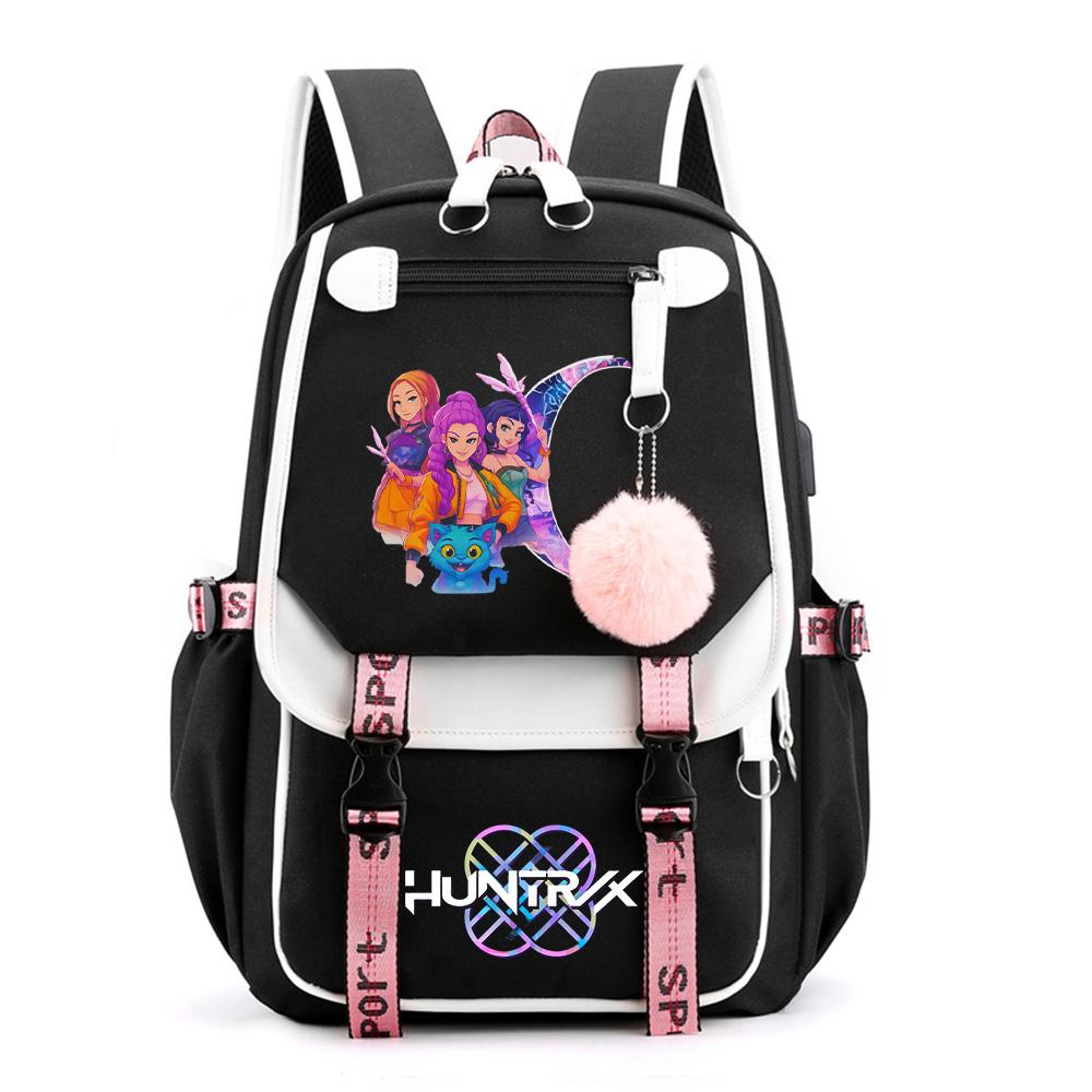 Anime Cartoon 26 English Letter Printed Backpack for Teenager Student Girl Boy Bookbag Large Capacity Travel Bag Kid Gift