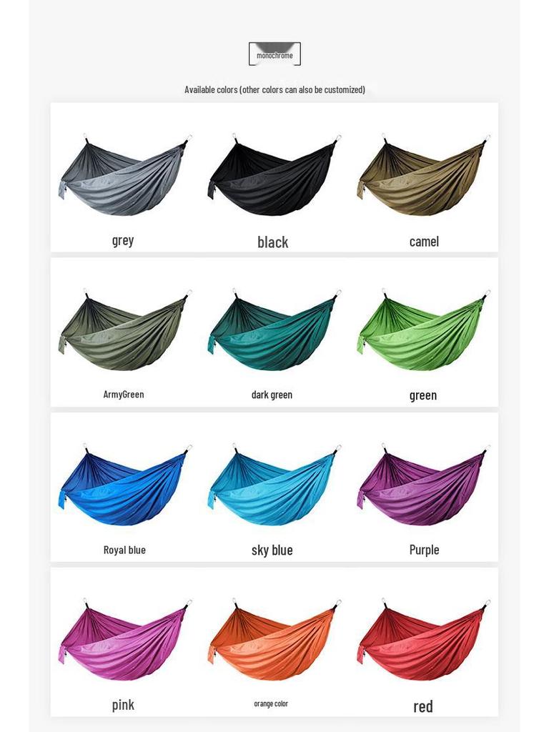 Adjustable Straps Nylon Hammock - High-End Single/Double Outdoor Use