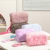 Nordic Style Leopard Pattern Cosmetic Organizer With Plush Material And Zipper Closure For Women