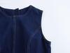 Women's 2025 Spring Sleeveless Denim Midi Dress - Versatile Retro French Style