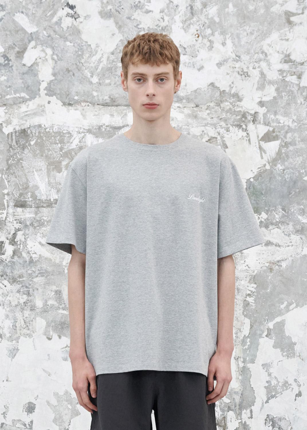 Limelight Apparel Script Logo T-Shirt (Grey Melange/White) White/L
