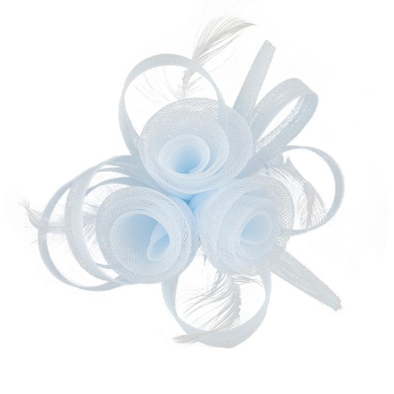 Vintage Fascinator Hairpin With Mesh Petals Feather Detail Wedding Party Accessory
