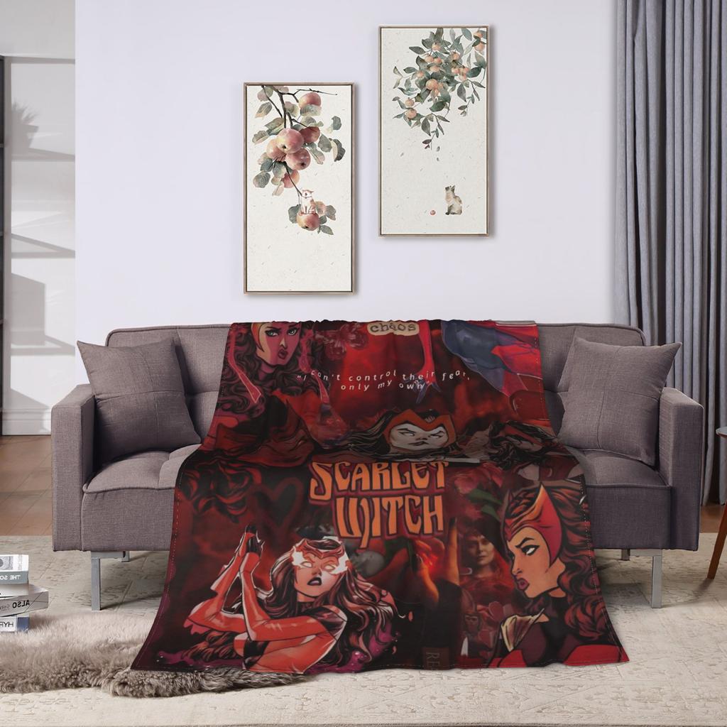 Scarlet Witch Flannel Blanket Soft Bedding Throws for Living Room Camping Funny Bedspread Sofa Bed Cover