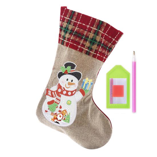 

1 комплект алмазной живописи Рождественский чулок DIY горный хрусталь сумка для хранения конфет комплект для праздничного украшения I