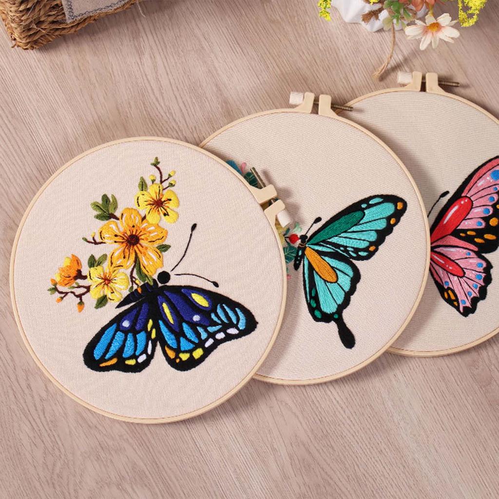 Embroidery Stitch Practice Embroidery Kits for Beginners with Flower Pattern, Embroidery Starter Kits with Instruction