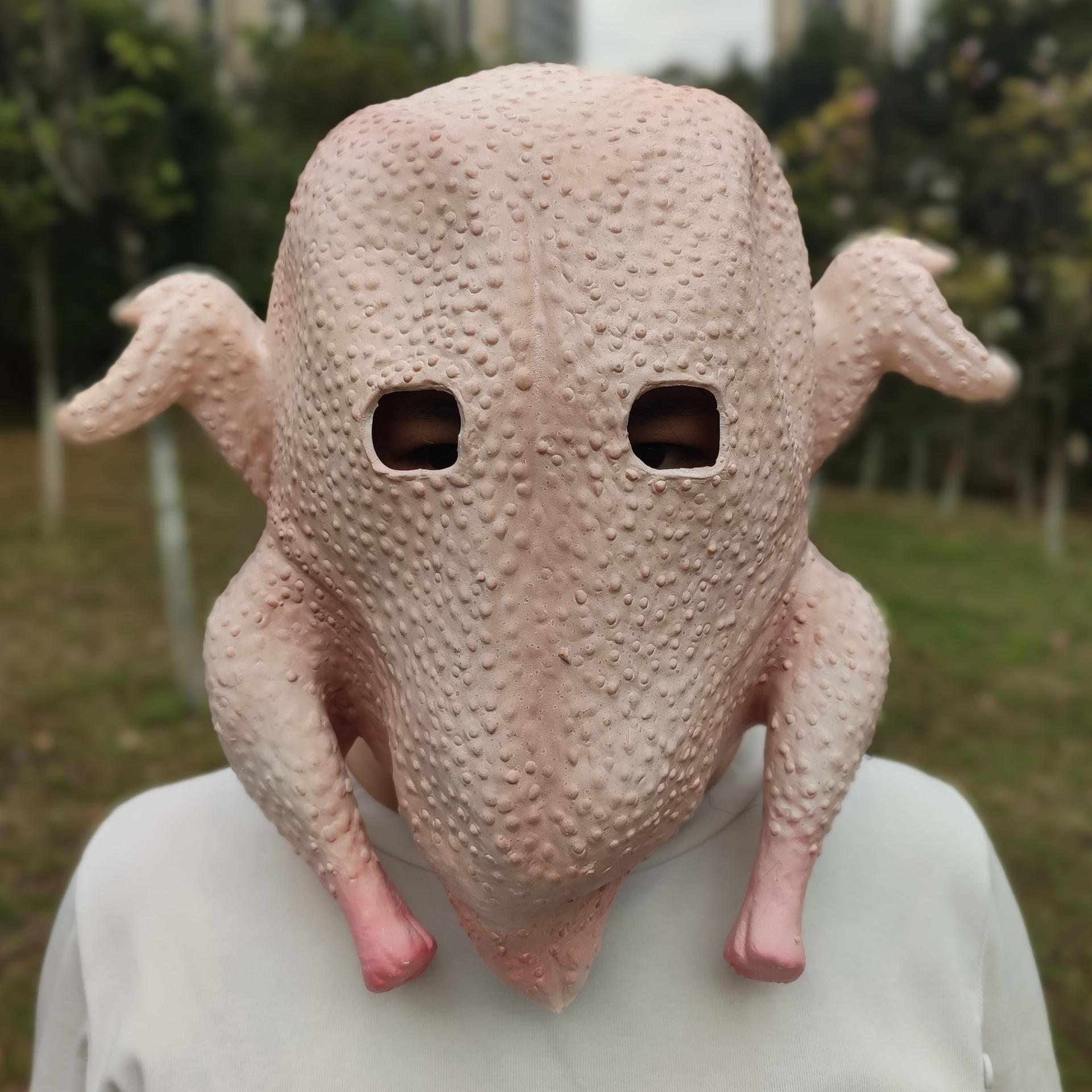 

Funny Chicken Turkey Roast Chicken Latex Mask One size розовый