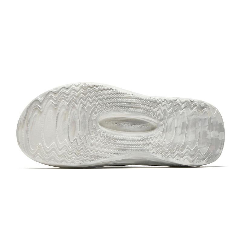 Anta Lingji Men Slide Sandals White Gray Cushioned Wear-resistant Comfy for Basketball Sports Versatile 912621802S-2