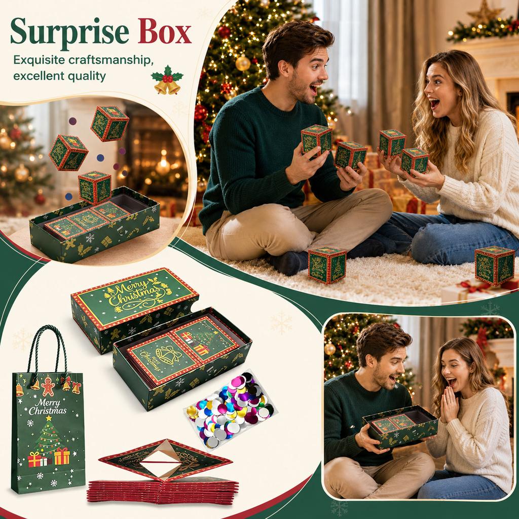 Surprise -Up Envelope Gift Box with for Christmas Birthday Anniversary, 10 -Up Effects