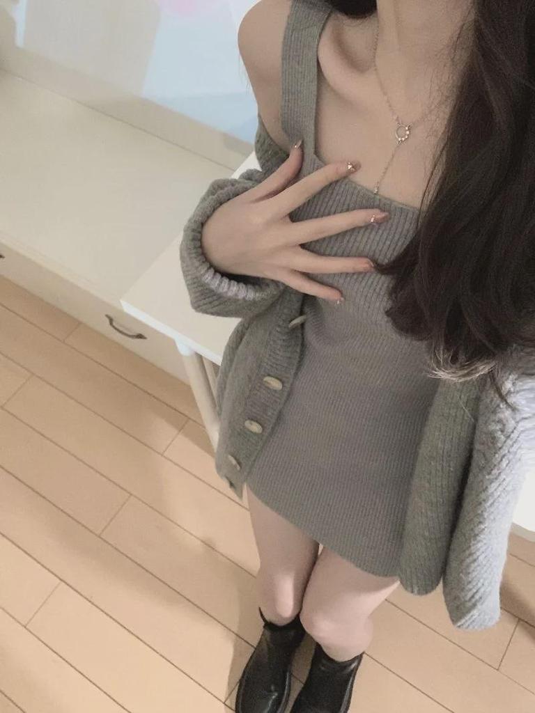 Women's Winter Two-Piece Set: Knitted Vest and Short Skirt Cardigan
