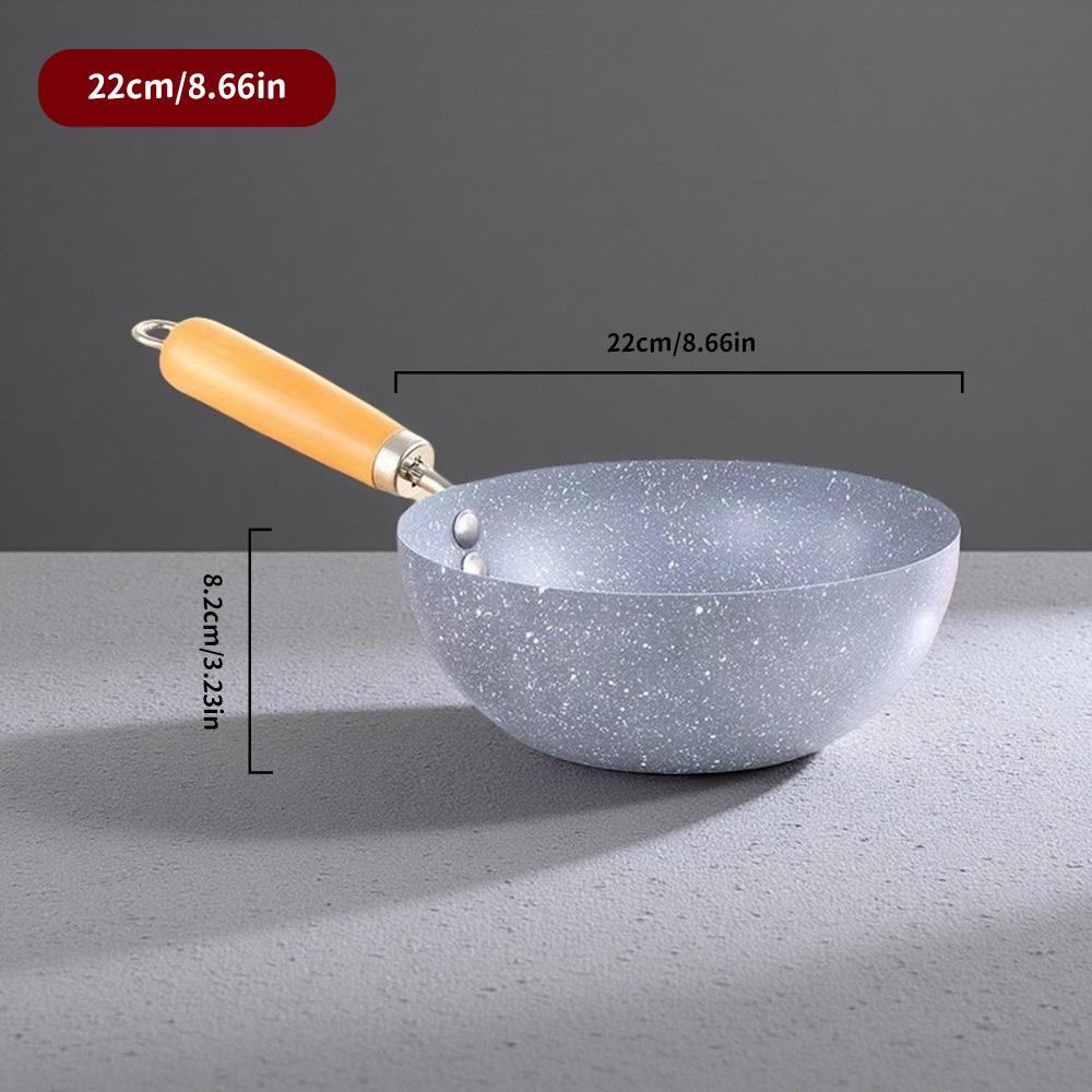 

A household stone pattern non stick pan - a dual-purpose non stick pan for frying and stir frying, light oil and low smoke синий