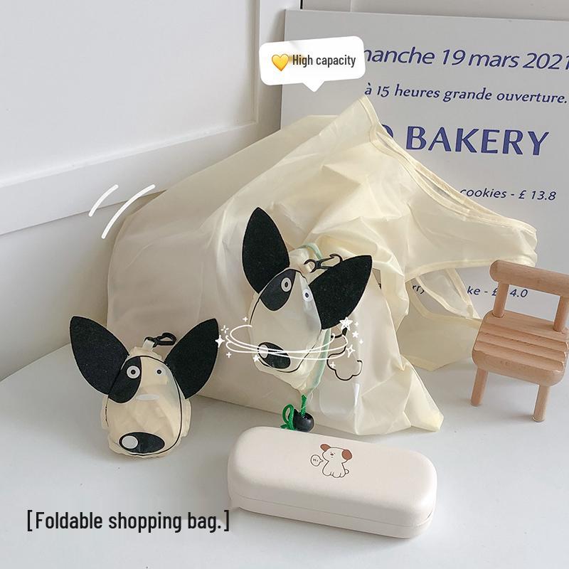 Cartoon Animal Drawstring Shopping Bag, Thick Polyester Foldable Reusable Storage Gift Bag, Customizable Tote Bag