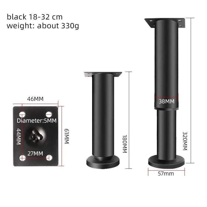 

Регулируемые телескопические ножки шкафа, ножки стола, регулируемая высота, круглая мебель, ножки дивана, опорные ножки One Size чёрный