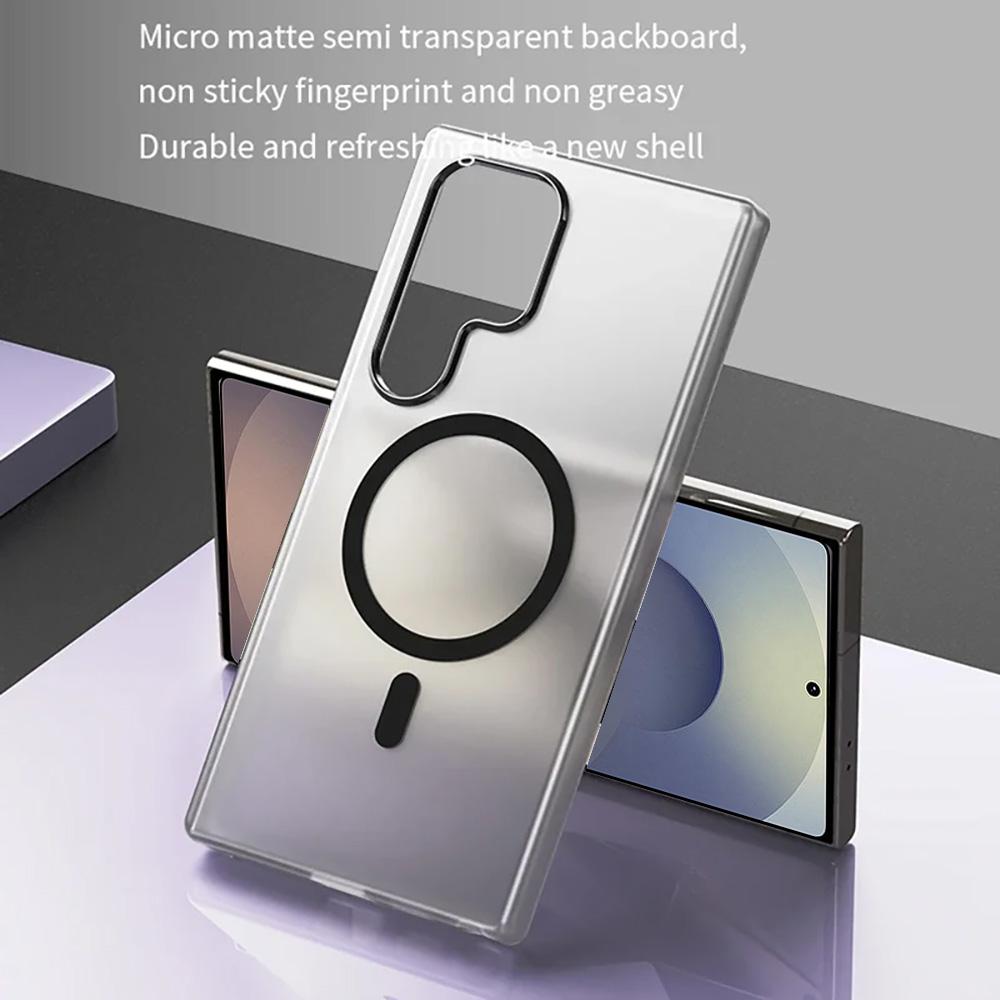 Pro Magsafe Matný Bonbónový Průsvitný Kryt na Telefon Pro Samsung Galaxy S25 S24 Ultra S23 Plus FE Nárazuvzdorný Kryt pro Bezdrátové Nabíjení