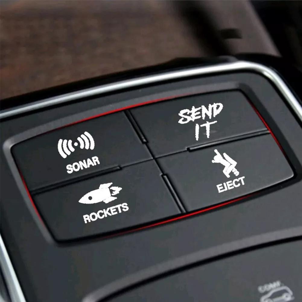 15pcs/Set Creative Car Switch Button Stickers Dashboard Console Label Decals Self-Adhesive Decorations For Car Truck