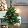 Pre-Lit Artificial Mini Christmas Tree,20 inch Miniature Pine Xmas Tree with 20 LED Lights,70 Branch Tips,Desktop Christmas Tree Burlap Base-(50cm)