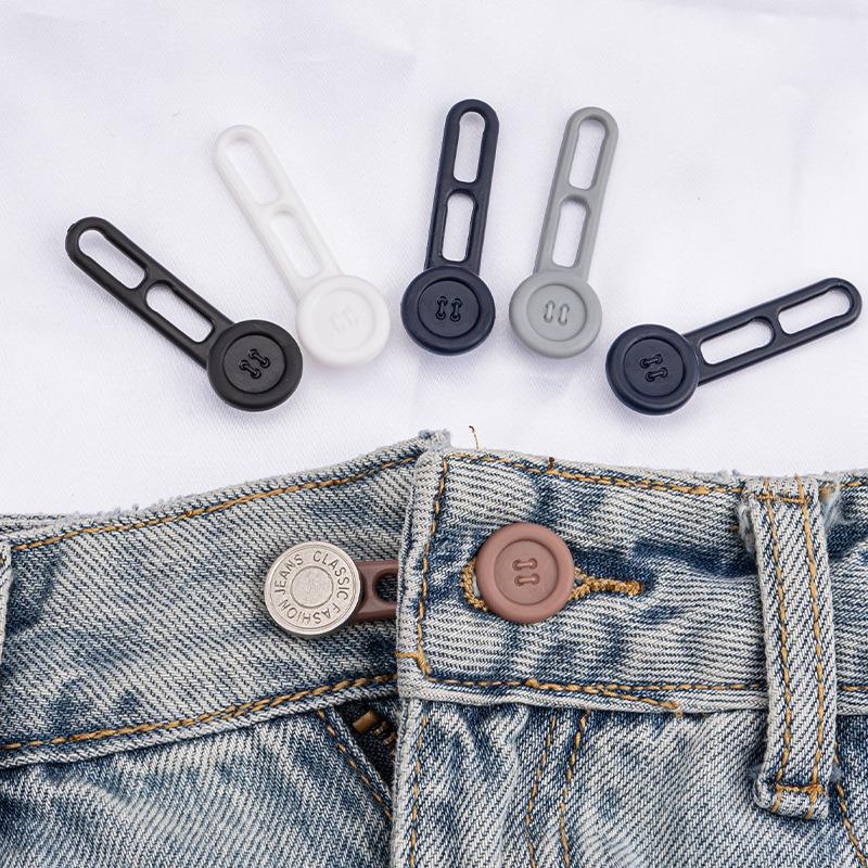 No-Sew Elastic Waist Extender Button for Jeans: Adjustable Size from Small To Large