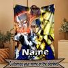 Custom Name Personalized Saint Seiya Print Blanket, Home Decor, Bedroom, Sofa, Camping, Couch, Gifts for Birthday Christmas