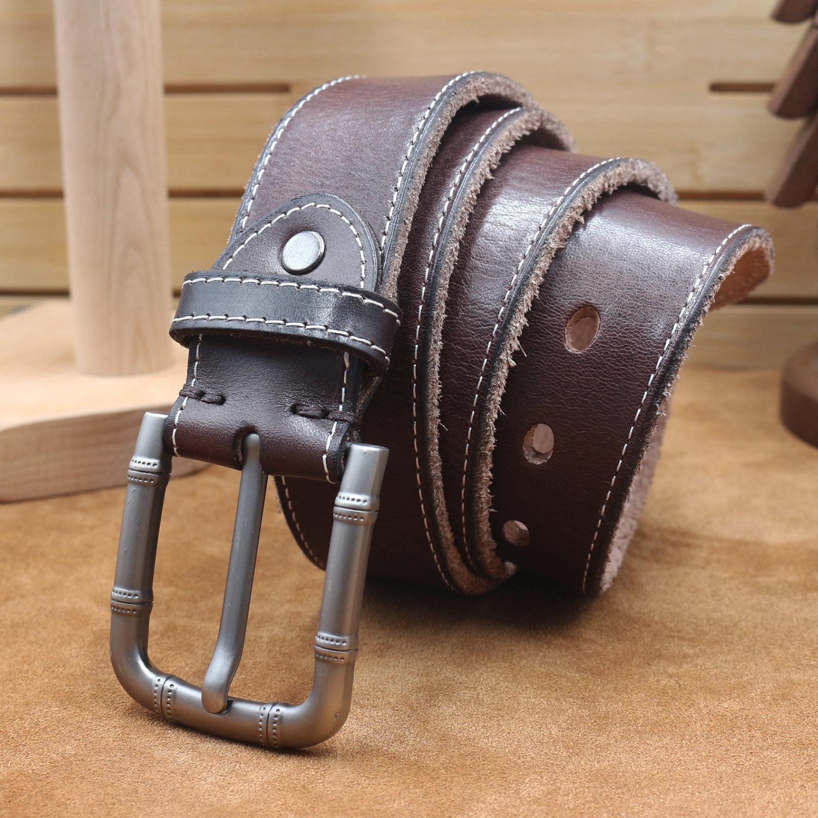 

Мужской ремень Retro Car Line, выстиранные джинсы с натуральной кожаной пряжкой, мужской ремень из коровьей кожи первого слоя 130cm темно-коричневого