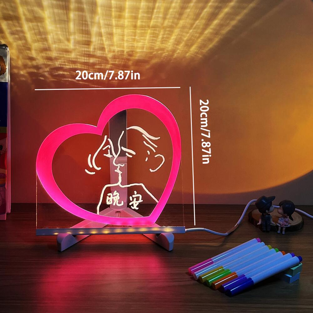 Message Board LED Light Up Acrylic Erasable Children's Painting Drawing Board DIY for Kids Birthday Gifts Bar Advertising Boards
