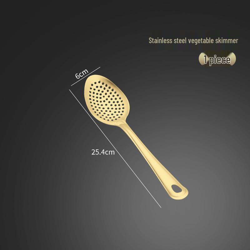 Stainless Steel Kitchen Utensil Set: Serving Spoon, Ladle, Flat Spatula, Slotted Spatula, Small Ladle