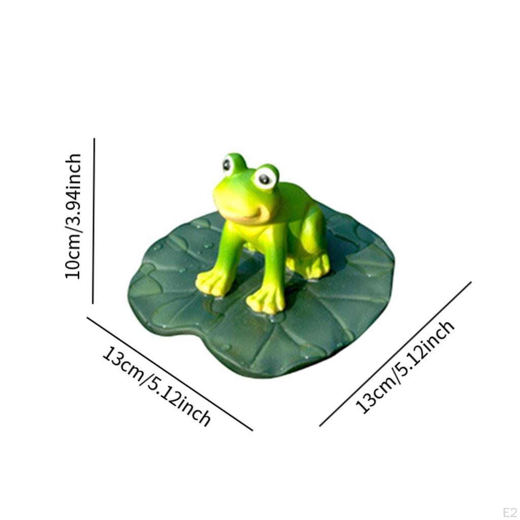 Floating Frog Figure with Water, Resin, Animal Statue Decoration for Patio Aquarium