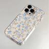 Small Blue Floral Is Suitable for iPhone17promax Apple 16 Mobile Phone Case 14/13 Fine Hole 15 Transparent All-inclusive.
