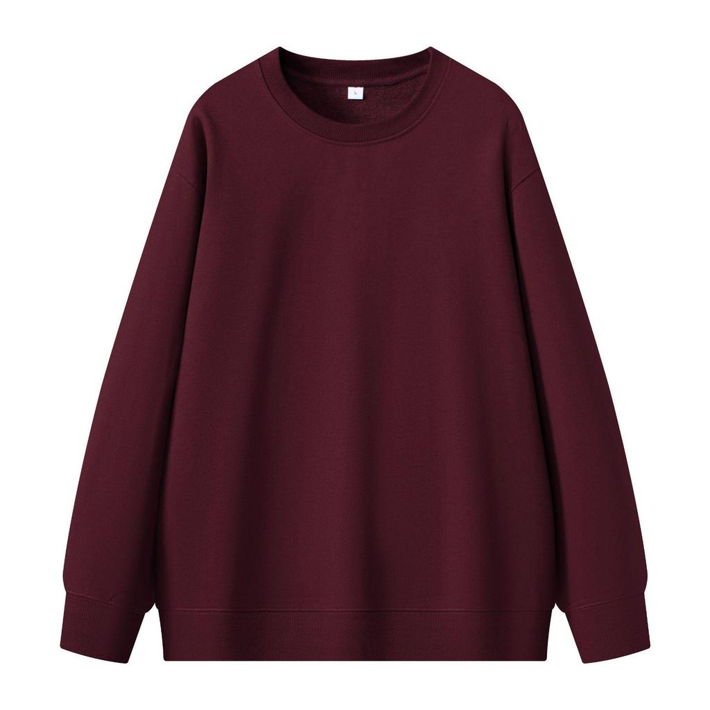 Unisex 430g Heavyweight Round Neck Sweatshirt - Solid Color, Basic Style, High-Quality Cotton Feel