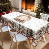Christmas Tablecloth Snowman Reindeer Holiday Dining Table Cover Dustproof Festive Xmas Party Home Decoration
