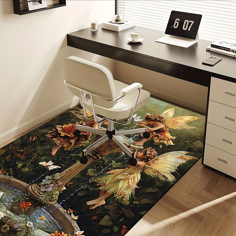 Fairy Garden Chair Mat Office Carpet, Oversized Rug for Home Decor, Sofa Mat, Desk Pad Gift, Suitable for Bedroom, Living Room, Various Rooms