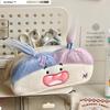 Diy Fluffy Hair Big Capacity Plush Pencil Bag Creative Cartoon Big Mouth Girl Pens Storage Case Portable School Stationery Gift