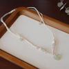 Natural Chalcedony Strawberry Crystal Braided Rope Necklace Bangles Women Fashion Jewelry Accessories Gift