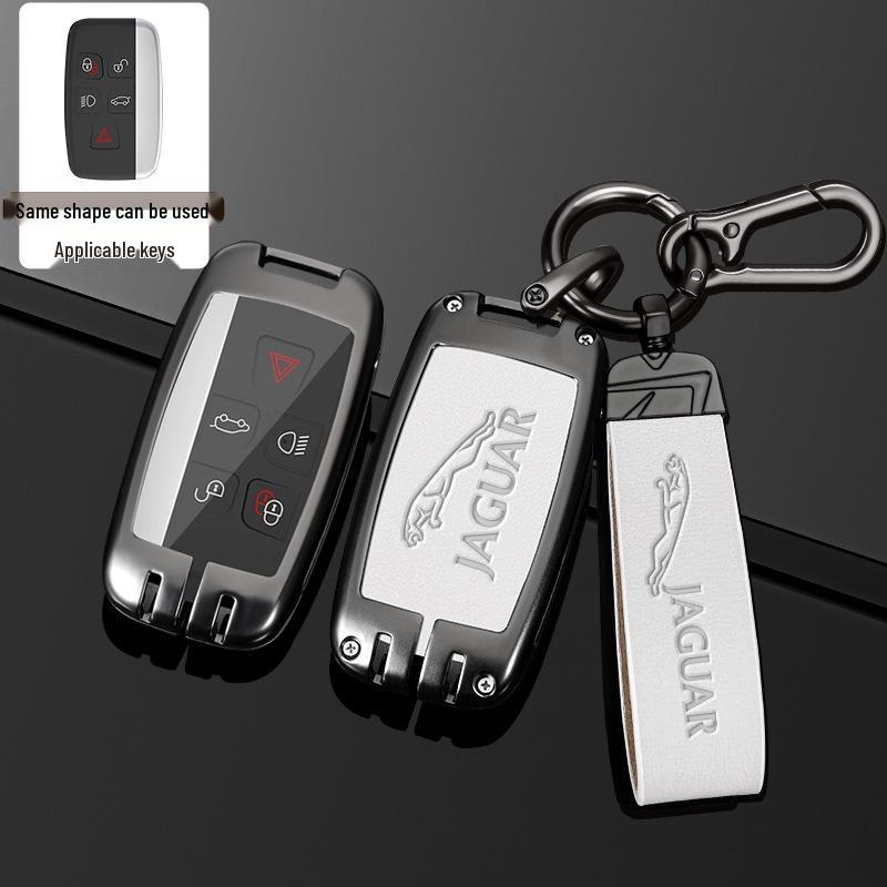 Jaguar XFL/XEL/XJL/F-Pace/F-Type Key Case with Buckle - Premium Car Key Remote Holder