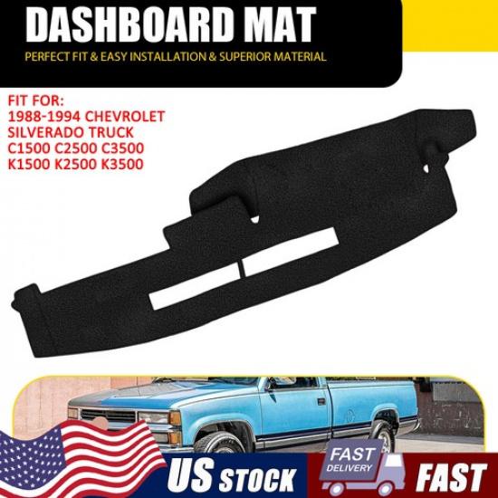 

For Chevrolet Silverado 1988-1991 1992 1993 1994 Black Dash Cover Mat Dashmat EV