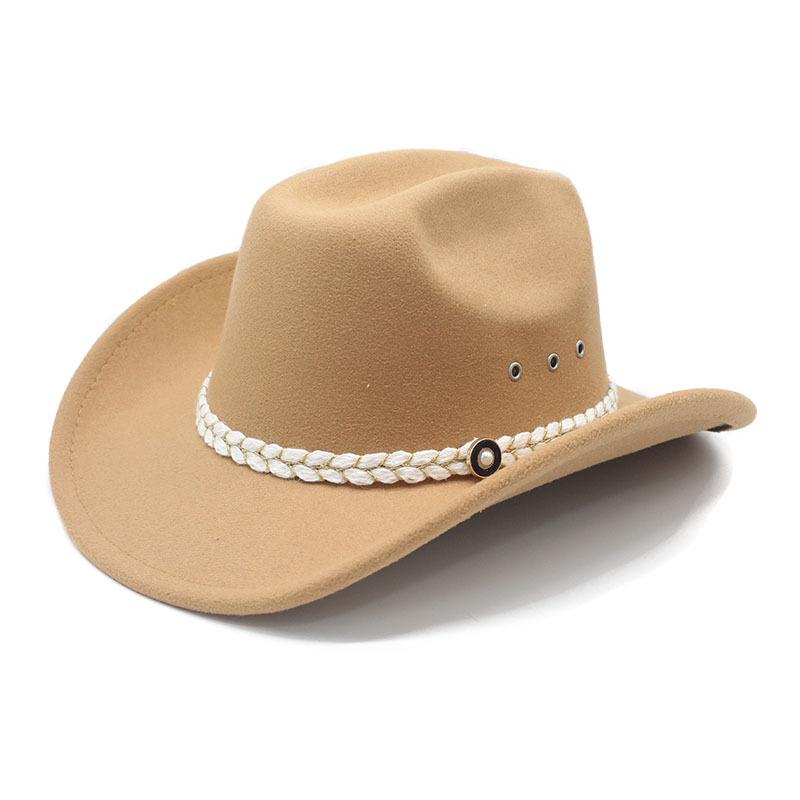 JYL TS DIY Ethnic Cowboy Hat Outdoor Sun Protection Hat Felt