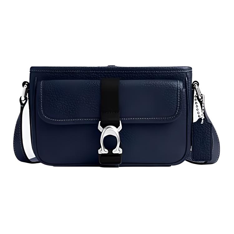 

Coach Beck 21 Solid Color Embossed Logo Zipper Closure Leather Shoulder Crossbody Bag Small Women bags Dark-Blue CM335-DEB Basic Set (Bag+Dust Bag)