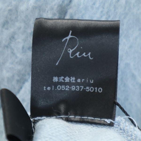 Riu Long Sleeve Switching Sweater F Light Blue X Grey Knit with Ring Women Used