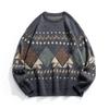 American Classic Retro Men's Plus Size Sweater: Autumn/Winter Ethnic Style Casual Knitwear