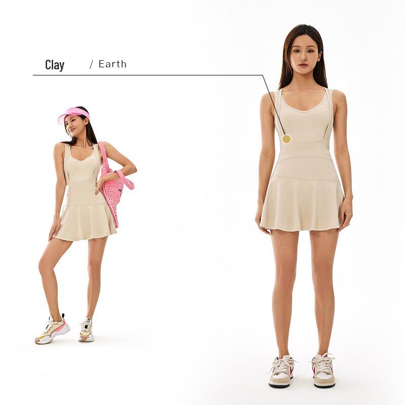 2024 Women's Sleeveless Short Tennis & Running Dress Fitness Set