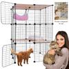 3 Tiers Indoor Cat Enclosures & Hammock and Bed Cat Wire Kennel Crate Kitten Playpen Cage Large Exercise Place Ideal for 1-3Cats