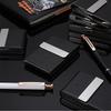 New PU Leather Business Card Case Metal Slim Pocket Card Holder with Magnetic Shut