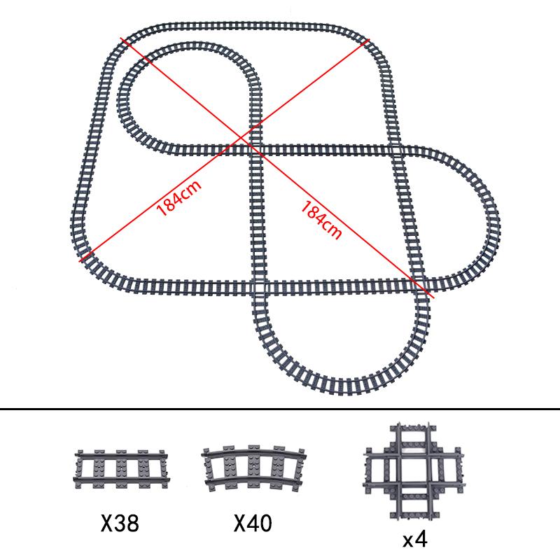 City Trains Bridge Flexible Switch Railway Tracks Rails Electric Crossing Forked Straight Curved Building Block Bricks Toys
