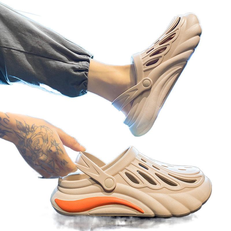 Hole shoes men's summer wear non-slip thick-soled casual beach sandals go out two wear shit-stepping bag head sandals
