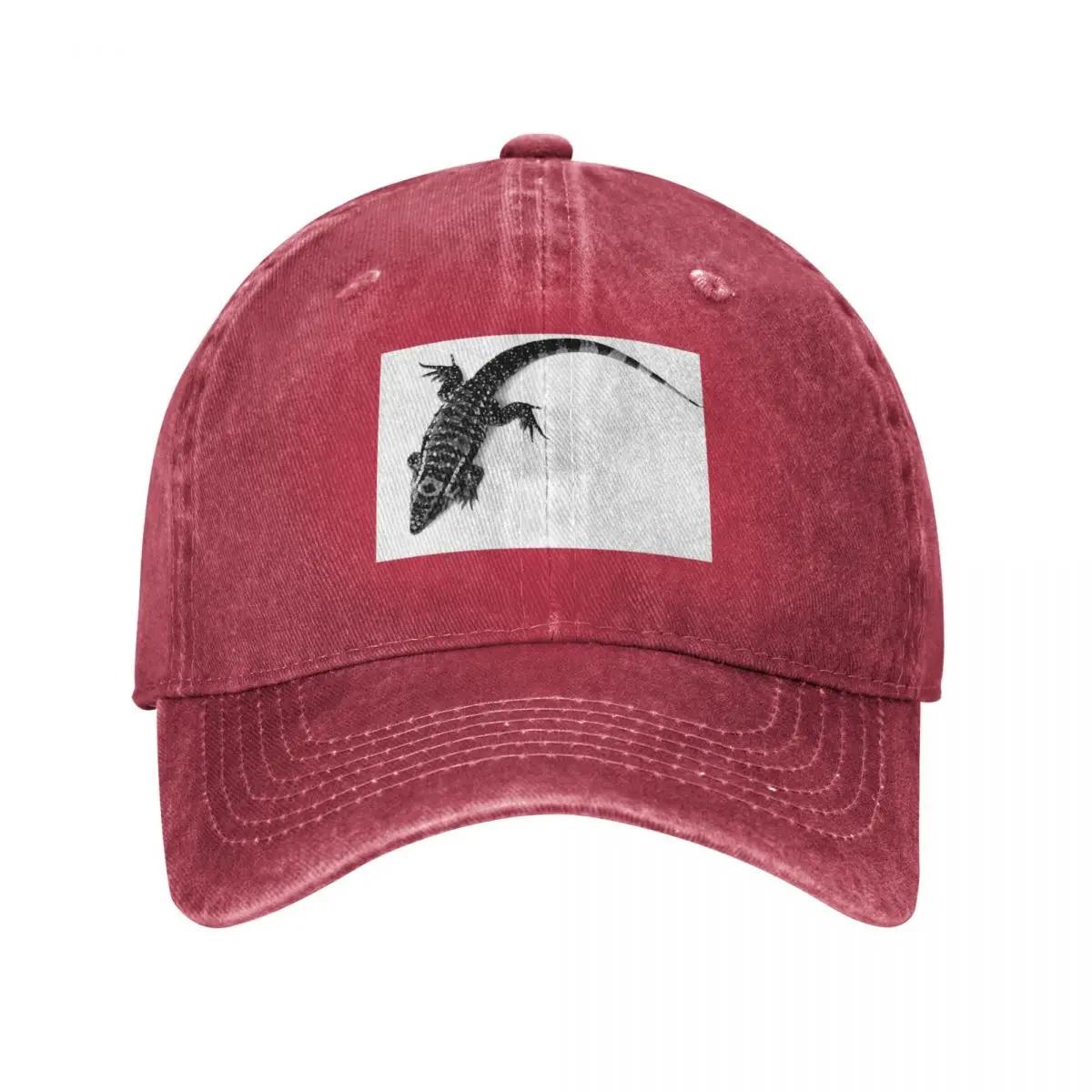 Black and White Tegu Lizard Baseball Cap Vintage Kids Hat Sunhat Beach Bag Unisexs Caps Womens