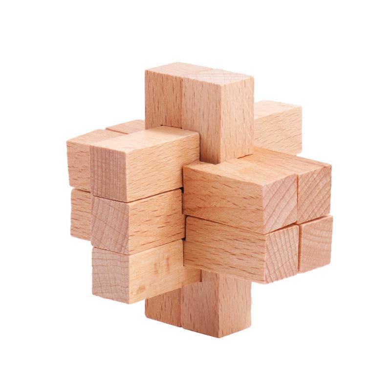 Luban Lock Classical Wood Puzzle Set for Kids - Mortise and Tenon Design