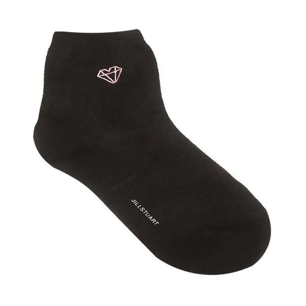 Petit Embroidered Women's Cotton Blend Mid-calf Socks 3-Piece Set JASS5E102 BK
