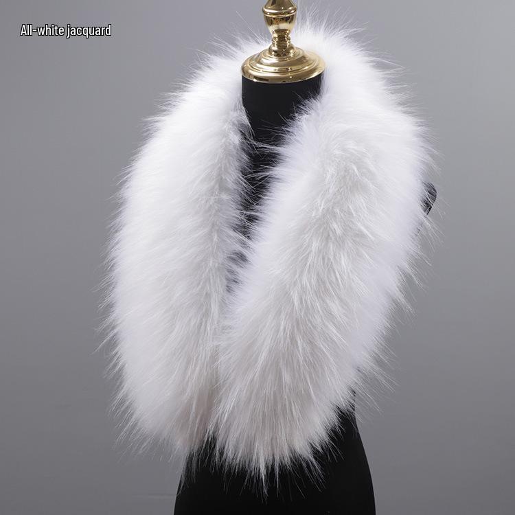 

Воротник и шаль из искусственного меха лисы-енота – Пушистый, теплый шарф для осени и зимы