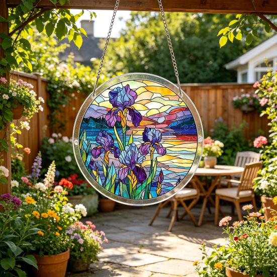 Acrylic Puzzle Suncatcher Stained Glass Effect Window Hanging Ornament DIY Art Puzzle Sun Catcher Kit for Home Garden Decor
