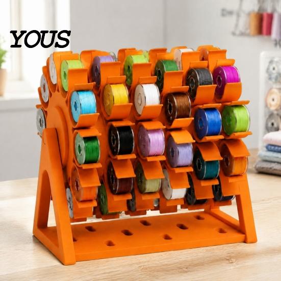 Bastelzimmer-Organizer 60-Spulen Nähgarnständer, 360 Grad drehbarer platzsparender Spulenlagerständer, Tischhalter für Stickerei und Quilting