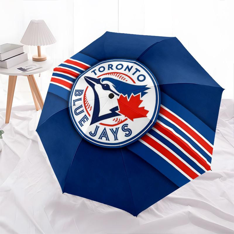 Toronto Blue Jays2pattern, automatic folding umbrella, portable and foldable design, 8 ribs, a Christmas or birthday gift.